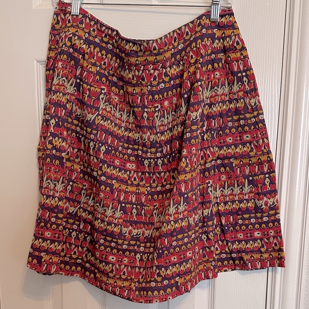 Vibrant Multicolor A-Line Skirt w/pockets